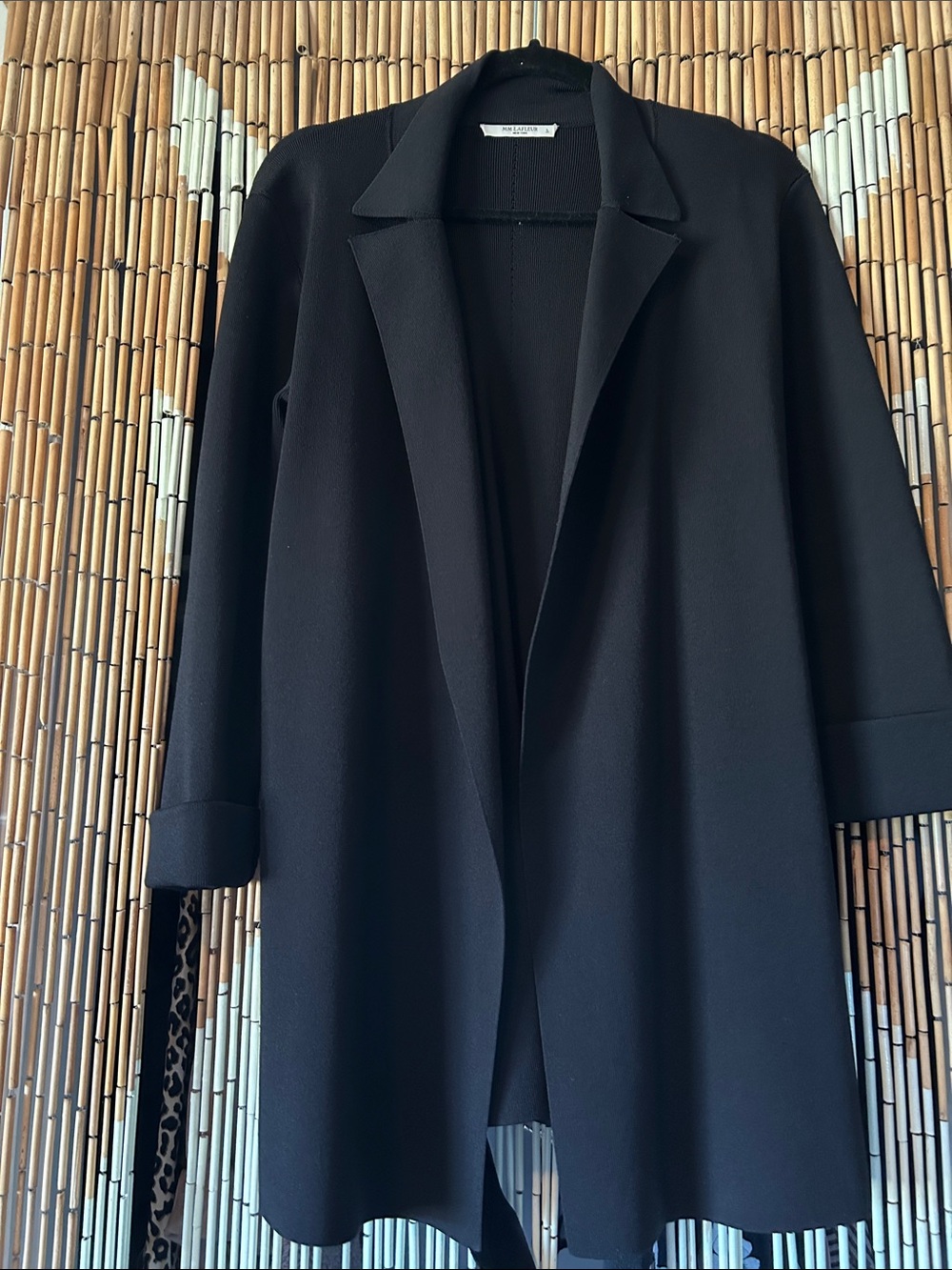 MM Lafleur Black Open-Front Cardigan with Sleeves - Picture 2 of 5